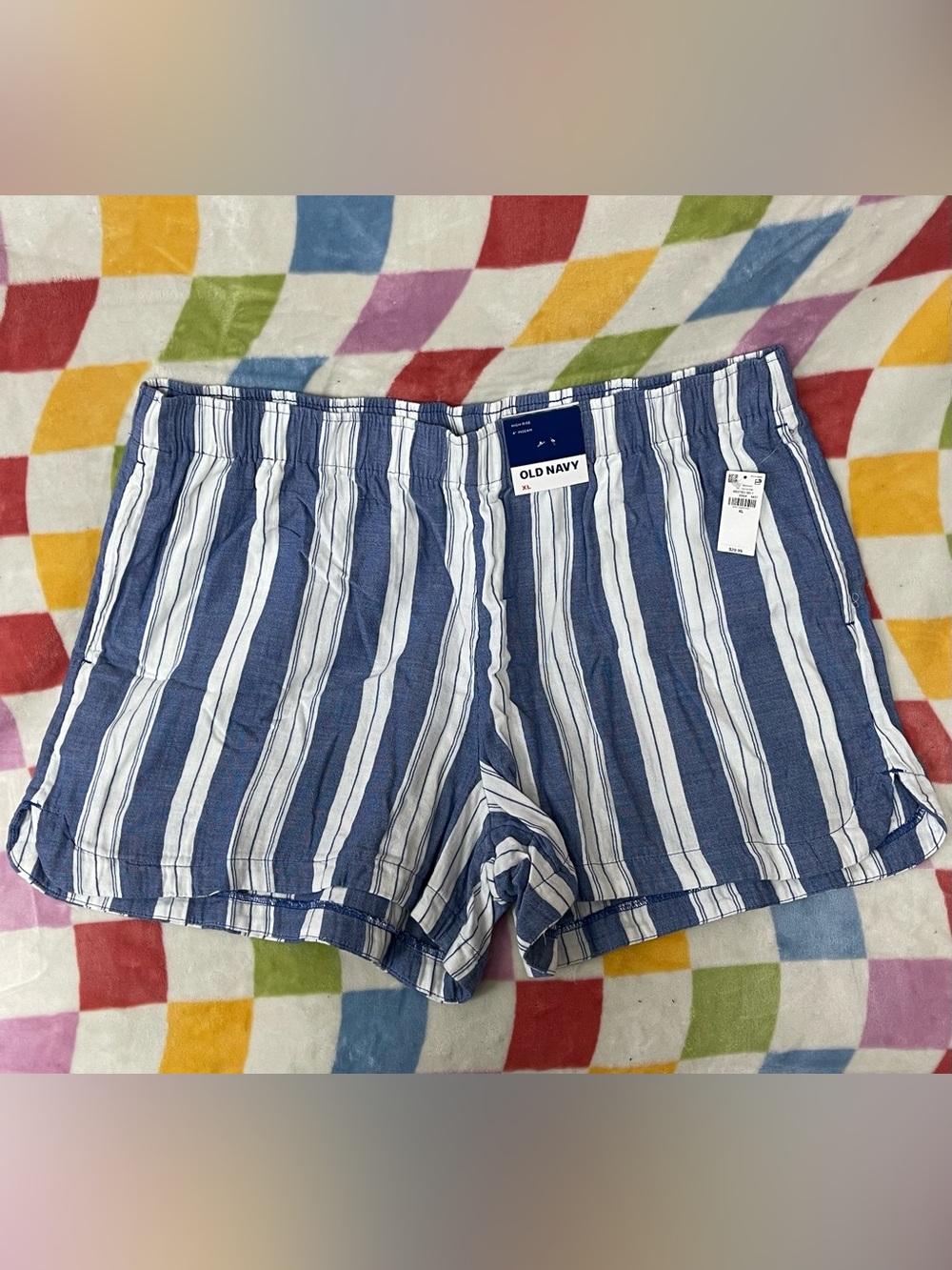 NWT-Old Navy Blue and White Vertical Stripe Shorts